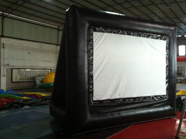 Rent Black Outdoor PVC Inflatable Outdoor Movie Screen For Advertising