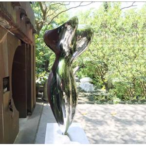 Square Garden Ornaments Statues , Abstract Metal Outdoor Garden Sculpture