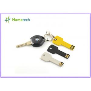 China Silver Metal Key Shaped USB Flash Drive , Waterproof Memory Chip Key supplier