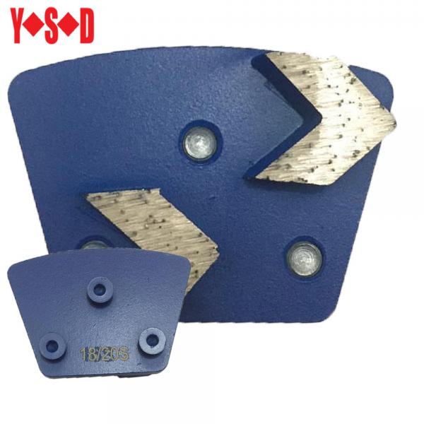 2 Arrow Segment Trapezoid metal bond diamond shoes with Screw backing