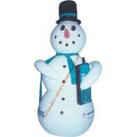 China Outdoor Christmas Snowman Inflatable Decoration For Custom Shaped Balloons , 210D Oxford on sale