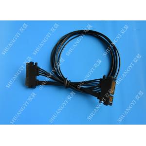 China 22 Pin Male to Female Hard Drive SATA Power Cable Black Slimline 20 Inch supplier