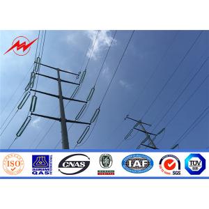 Professional Q235 Steel Electrical Power Pole With Cross Arm For Power Accessories