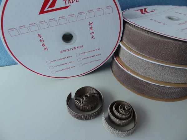 Eco Friendly Adhesive Hook And Loop / Silver Coated Hook And Loop Tape Roll