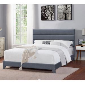 China Modern Queen Size Upholstered Platform Bed With Adjustable Height Headboard wholesale