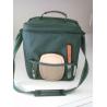 Custom PICNIC insulated lunch bag dark green insulated WINE AND CHEESE BAG with