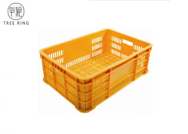 Ventilated No Collapsible Plastic Crate , Food Grade Stacking Confectionery Tray