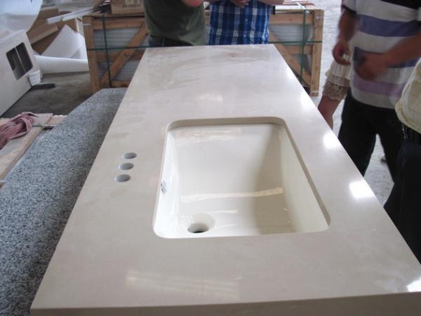 Commercial Bathroom vanity top remodelling Customized engineering Quartz Stone