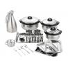 19pcs Cooking pots and pans set serving tray steel work food warmer soup pot