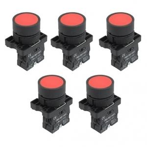 China 600v 10Amp 1 Nc N/C Red Momentary Push Button Switch Panel Mount BE102 supplier