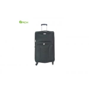 Expandable Polyester Checked Luggage with Spinner Wheels and Two Big Pockets