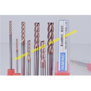 TiAlN Coated CNC End Mill For Milling Machine End Mills , 75 mm - 150 mm Length