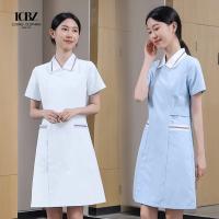 China Nursing Medical Nurses Set Uniform Sets Scrub Jogger Suit Ciel Blue Floral for Hospital on sale