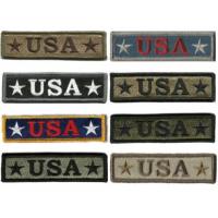 China 100% Embroidery Tactical Hook USA Patches 3.75x1 Twill Fabric Background on sale