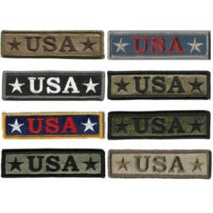 100% Embroidery Tactical Hook USA Patches 3.75x1" Twill Fabric Background
