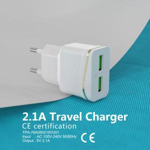 DC 5V Dual Port Charger , 2.1A Dual USB Travel Charger