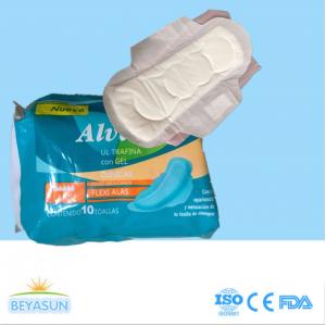 China Tissue Paper Wrapped SAP And Fluff Pulp PE Film Ladies Sanitary Napkins supplier