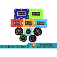 China Circular / Square Shape Professional Poker Chip Set With 25 Pcs In A Shrink Roll on sale