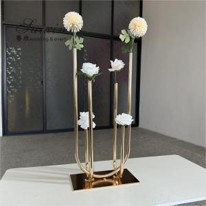 Tall Aisle Wedding Flower Stand Decorative Gold Metal Flower Holder