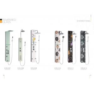 Colorful Pattern Shower Columns Panels , Tempered Glass Shower Panel With Top Shower