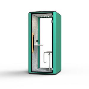 Soundproof Office Phone Pod Green Modular Phone Booth For Private Call Meeting