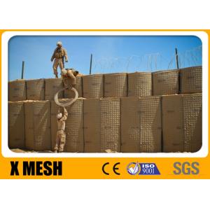 Welded Gabion Baskets Defensive Barrier Zinc Aluminum Alloy Coated For Military Bastion