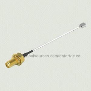 China 0.81mm Mini RF Coaxial Adapter Cable with SMA (F) S/T Bulkhead Jack Plug to U.FL (2.0H) Connector on sale 