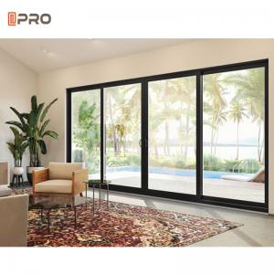 China Aluminium Living Room Sliding Door Tempered Double Glass Screen Grill With Window supplier