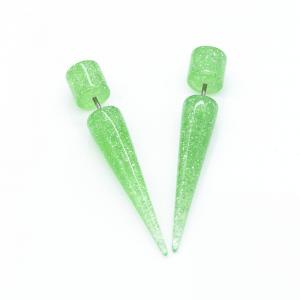 18G 6mm Green Spiral Ear Tapers Glitter Acrylic Tapers For Stretching