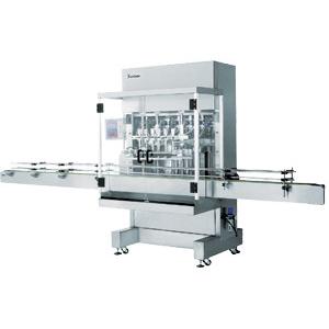 China Automatic Pneumatic Liquid Piston Filling Machine 2 heads, with 6m standard conveyor supplier