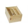 Sliding Top 2 Bottle Wooden Wine Box , Personalized Paulownia Wood Storage Box