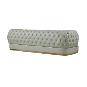 China Handmade Genuine Leather Sofa Set High Density Foam White Leather Chesterfield Sofas wholesale