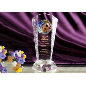China High End Customized Crystal Glass Trophy Awards With Colored Glaze Eagle supplier