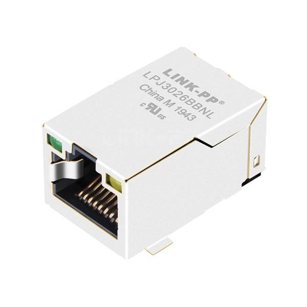 WE J3026G01DNLT コンパティブル LINK-PP LPJ3026BBNL 10/100 Base-T グリーン/イエロー LED タブアップ SMT RJ45 コンネクタ