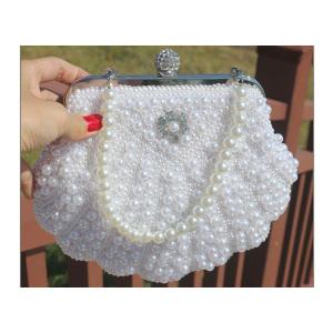Shell pearl handmade string beads diamond slung over shoulder dinner evening bride retro dress cheongsam wedding bags