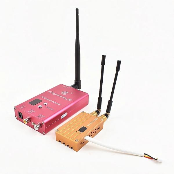 High Power 1.2Ghz 8W LOS UAV / FPV Wireless Video Transmitter and Receiver for Drones Private Mold 6 Channels