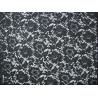 China Black Nylon Corded Lace Fabric Floral Knitted Shrink-Resistant wholesale