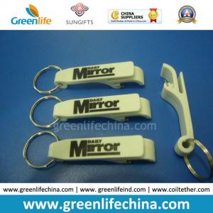 Plastic Beer White Bottle Opener Key Chain Promotional Bottle Opener with Key Ring