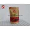 China Kraft Stand Up Pouches With Window , Brown Paper Food / Tea Packaging Custom Zipper Pouch wholesale