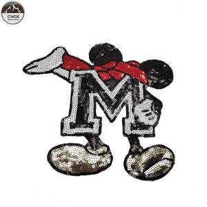 Popular Mickey Mouse Sew On Patch , Durable Disney Embroidered Patches