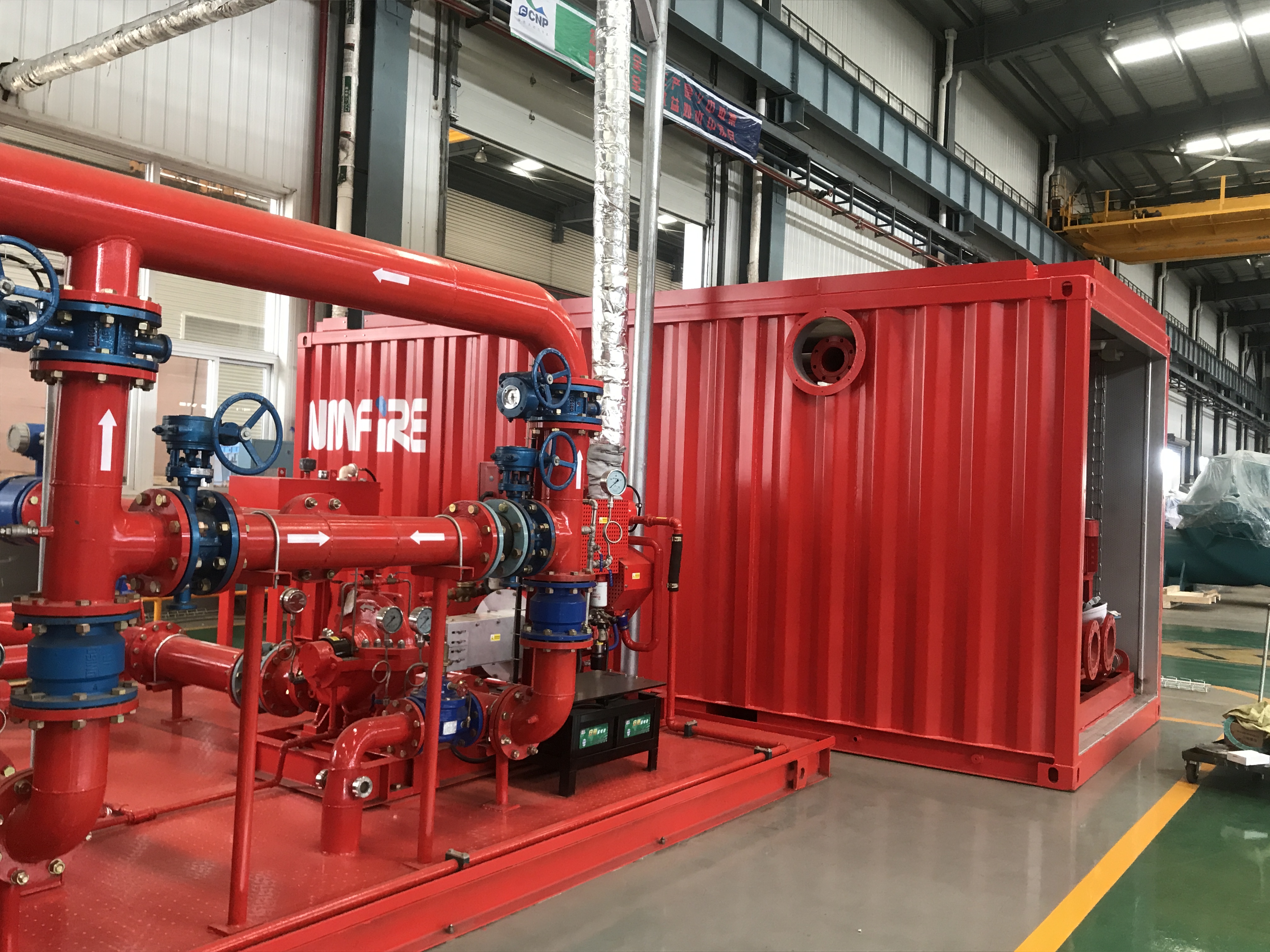 3d design skid mounted fire pump for outdoor containerised fire