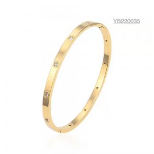 Bling Diamonds Light Luxury Gold Bangle Independent Design SS316l Gold Bangle