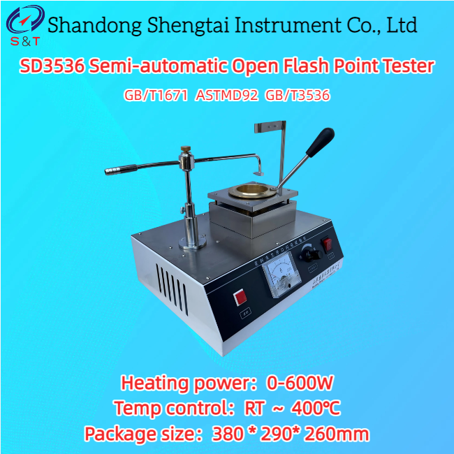 China Semi-Automatic Open Flash Point Tester RT ～ 400℃ COC Method Plasticize ASTM D92 wholesale