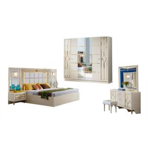 China Solid Wood King Bedroom Sets Minimalist Wood Panel Master Bedroom Furniture supplier