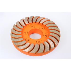 China Snail Lock Segment Diamond Turbo Cup Wheel Orange Color 3800RPM Fast Grinding supplier