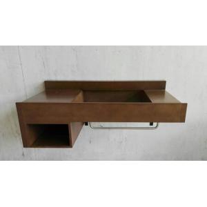 Floating Modern Bathroom Vanity Cabinets Brown Color With Professional Custom