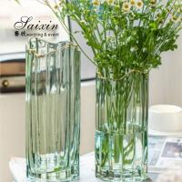 China Wholesale Brilliant Gold Rim Glass Vase For Table Home Decoration Creative Wedding Party on sale
