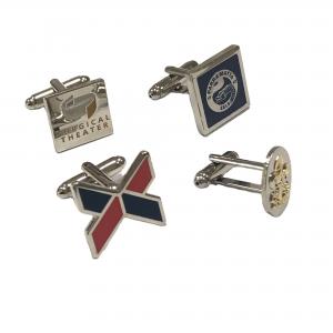 Silver Plated Metal Cufflink Custom Enamel Buttons Symbol Metal Iron Sets For Gift
