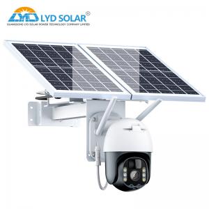 China 4mm Lens 4G Solar Security Camera Wireless TF Card 128GB 7W Mono Solar Panel supplier
