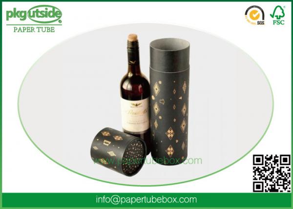 Round 100% Eco Kraft Wine Gift Tube With Tin Lid Vodka Brandy Packaging